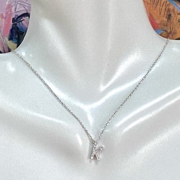 CHOICE OF: Petite Initials "d" "p" and "r" SS/Diamonique with Chain - Picture 4 of 5